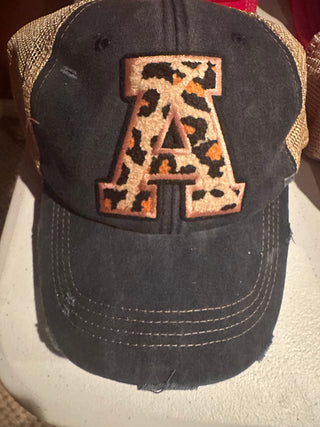 Leopard A Chenille letter cap